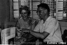 Joe and Marion Esther in their office