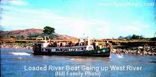 Loaded River Boat Going up the West River, Amoy