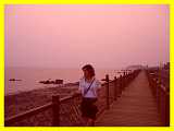 Girl on boardwalk, Xiamen Fuhken China