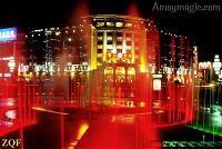 Downtown Harbor (Lundu) at night; facing the elegant Lujiang Restaurant